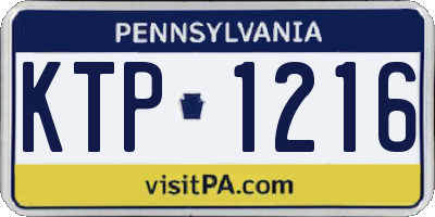 PA license plate KTP1216