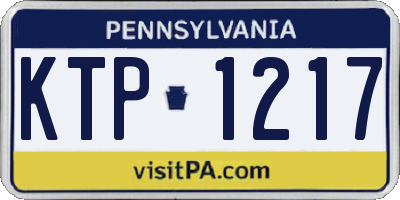 PA license plate KTP1217