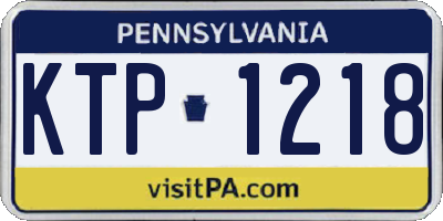 PA license plate KTP1218