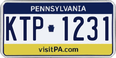 PA license plate KTP1231