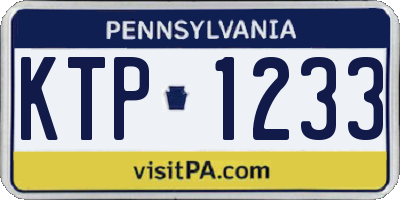 PA license plate KTP1233