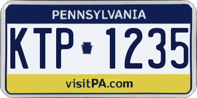 PA license plate KTP1235