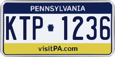 PA license plate KTP1236