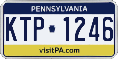 PA license plate KTP1246