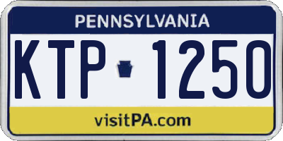 PA license plate KTP1250