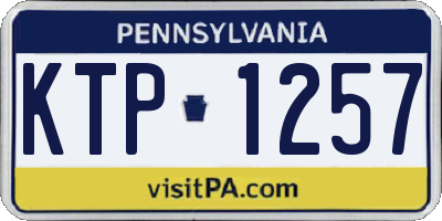 PA license plate KTP1257