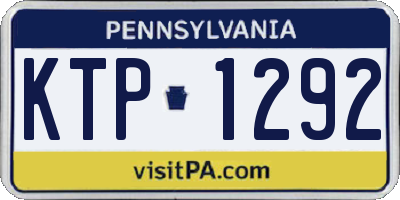PA license plate KTP1292
