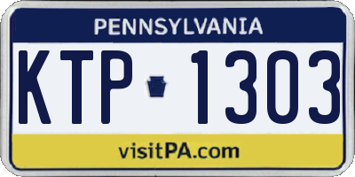 PA license plate KTP1303