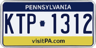 PA license plate KTP1312