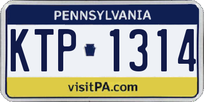 PA license plate KTP1314