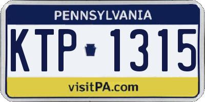 PA license plate KTP1315