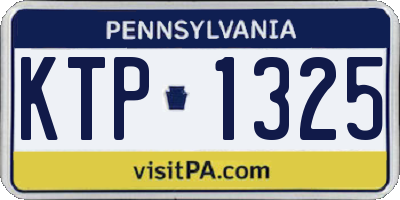 PA license plate KTP1325