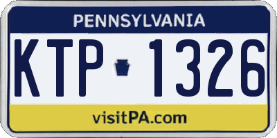PA license plate KTP1326