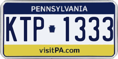 PA license plate KTP1333