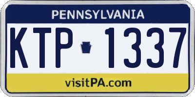 PA license plate KTP1337