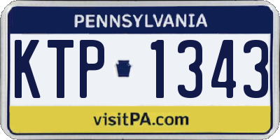 PA license plate KTP1343