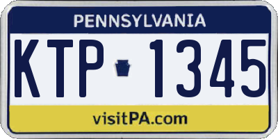 PA license plate KTP1345