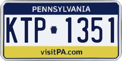 PA license plate KTP1351