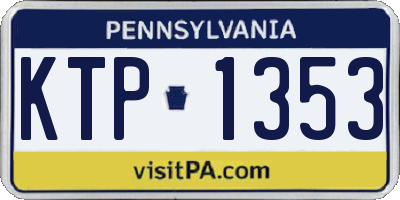PA license plate KTP1353