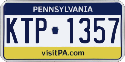 PA license plate KTP1357