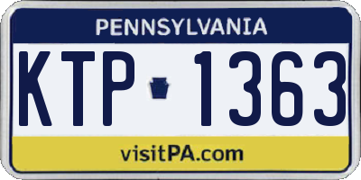 PA license plate KTP1363
