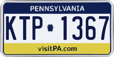 PA license plate KTP1367