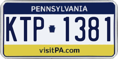 PA license plate KTP1381