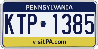 PA license plate KTP1385