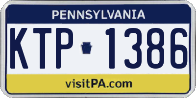 PA license plate KTP1386