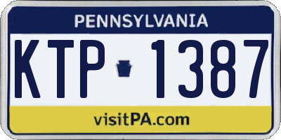 PA license plate KTP1387