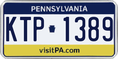 PA license plate KTP1389