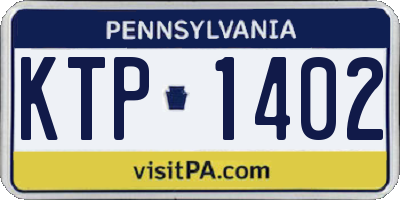 PA license plate KTP1402