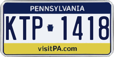 PA license plate KTP1418
