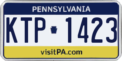 PA license plate KTP1423