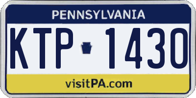 PA license plate KTP1430