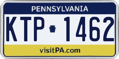 PA license plate KTP1462