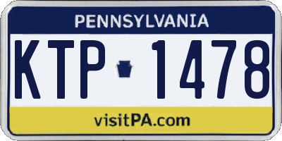 PA license plate KTP1478