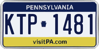 PA license plate KTP1481