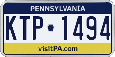 PA license plate KTP1494