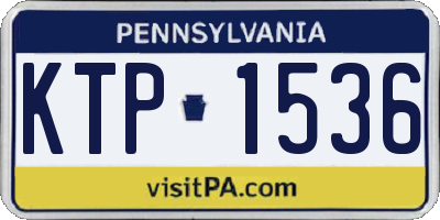 PA license plate KTP1536