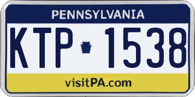 PA license plate KTP1538