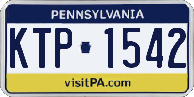 PA license plate KTP1542
