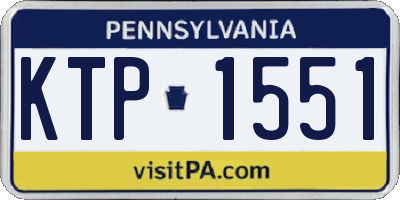 PA license plate KTP1551