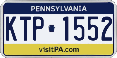 PA license plate KTP1552