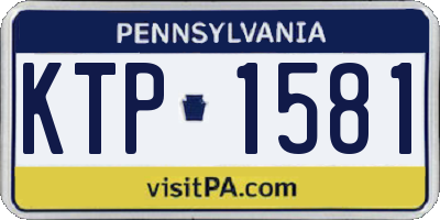 PA license plate KTP1581
