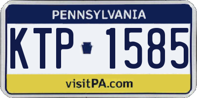 PA license plate KTP1585