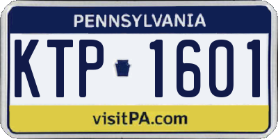 PA license plate KTP1601