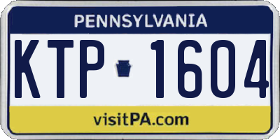 PA license plate KTP1604