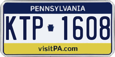 PA license plate KTP1608
