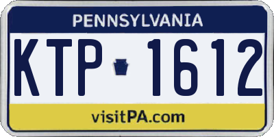 PA license plate KTP1612